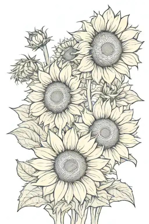 Pretty Girl Sunflowers
