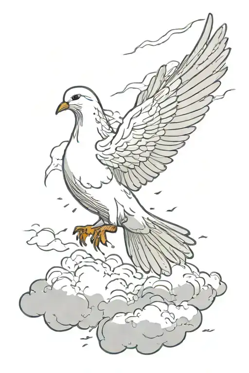 Dove With Clouds And Lightning