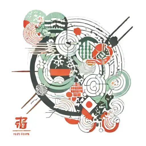 An Abstract Representation Of The Fusion Of Basque Country And Japanese Culture