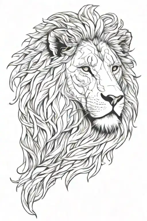Line Work Lion