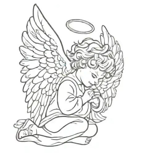 Kid Boy With Angel Wings