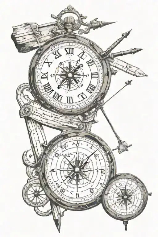 Arsenal Clock Compass And An Arrow