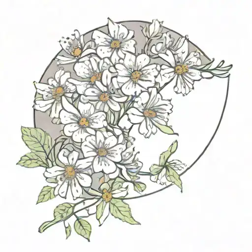 Half Moon With Flowers Growing