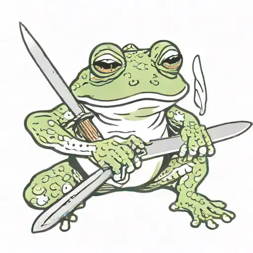 Frog Holding A Kitchen Knife