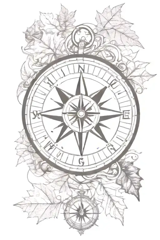 Compass And Leaf