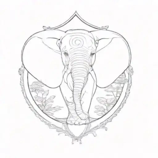 Butterfly Flying On Nose Of Elephant