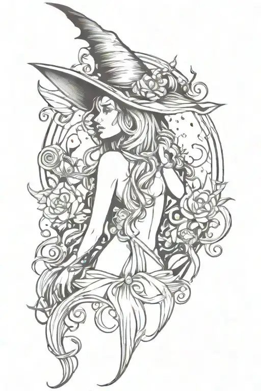 Witchy Back Tattoo Design