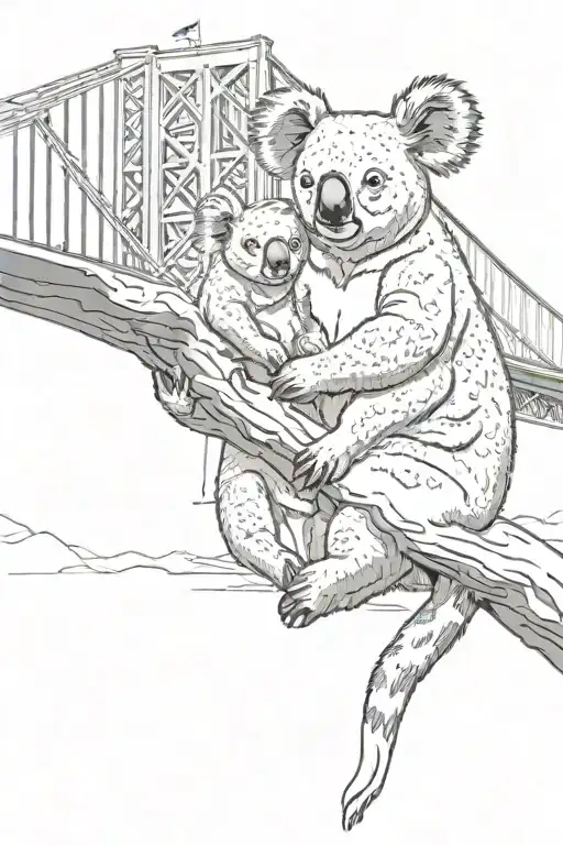 Koala Bear And Sydney Bridge