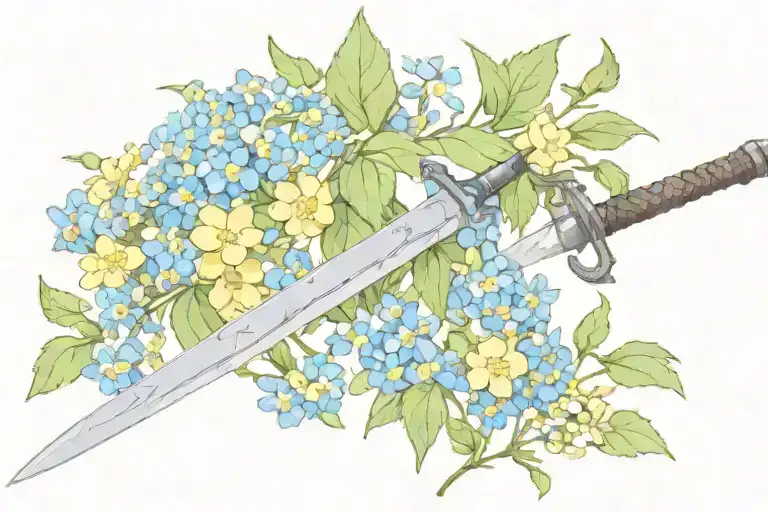 Sword With Forget Me Nots