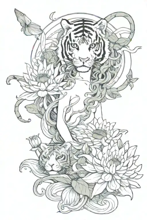 Medusa And A Water Lily And A Tiger Lily