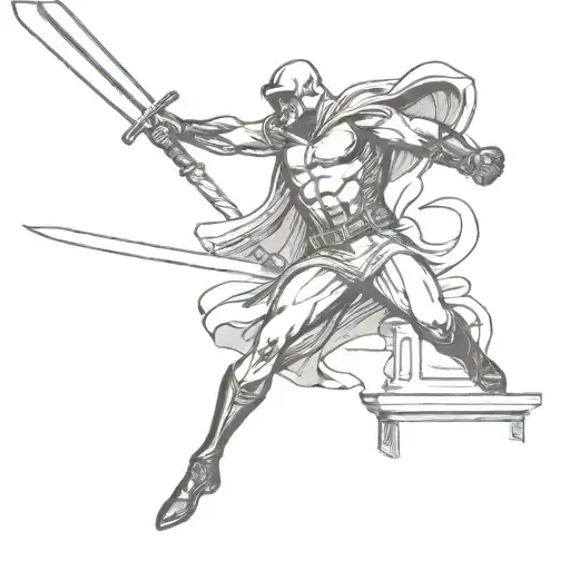 Daredevil Carrying A Sword And A Balance Like Lady Justice