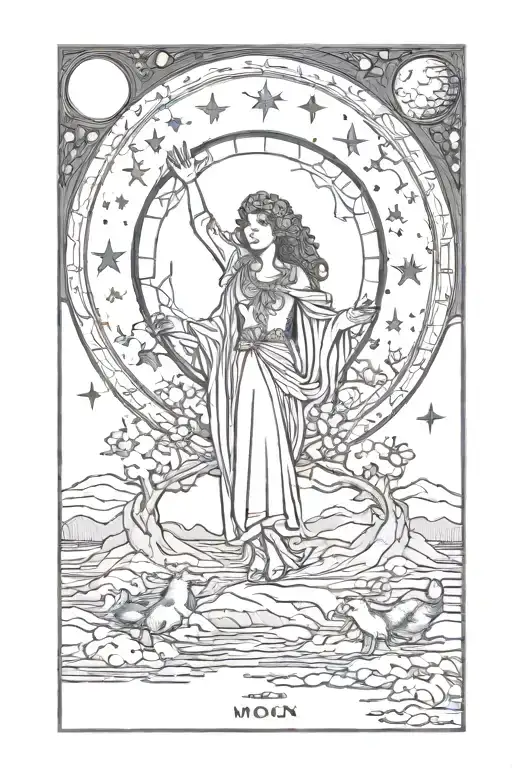 The Moon Tarot Card