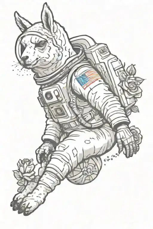 Space Llama Astronaut With Rose
