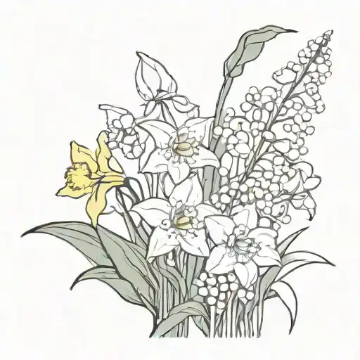 Daffodils And Lily Of The Valley Minimalist