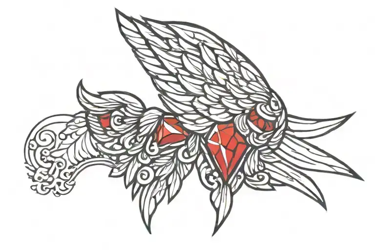 Ruby Gemstone With Angel Wings