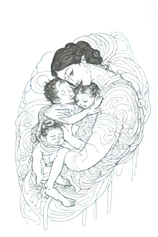 Gustav Klimt's Mother And Child