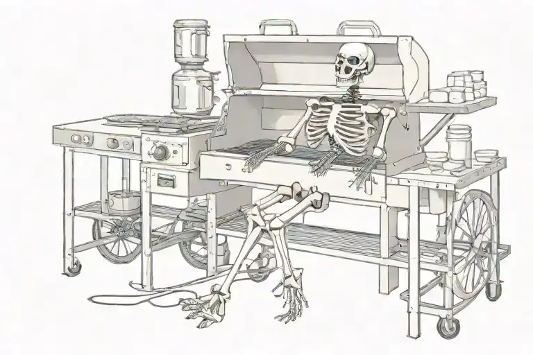 Skeleton Working The Traeger