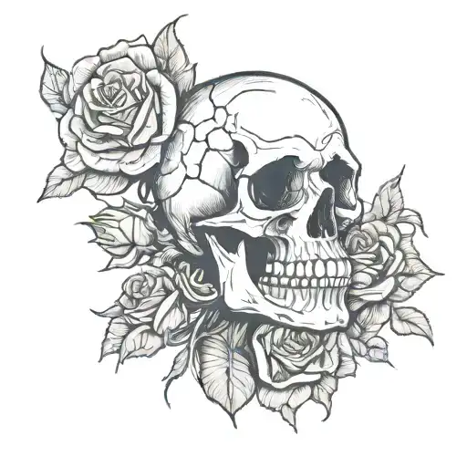 Depressed Crying Evil Sad Thought Provoking Skull Rose