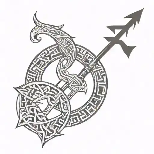 Minimalist Couple Tattoo And Love And Viking Symbols