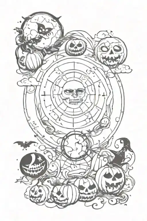 Halloween With Moon Phases Incorporated