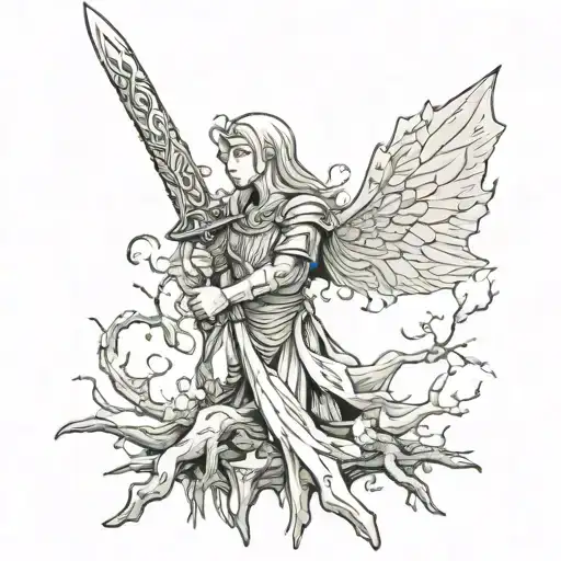 Old Tree Sword With Fairy