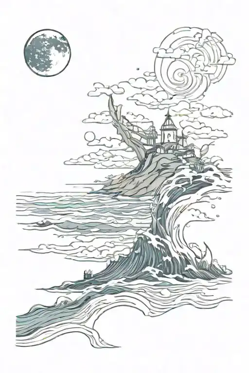 Sea And Moon