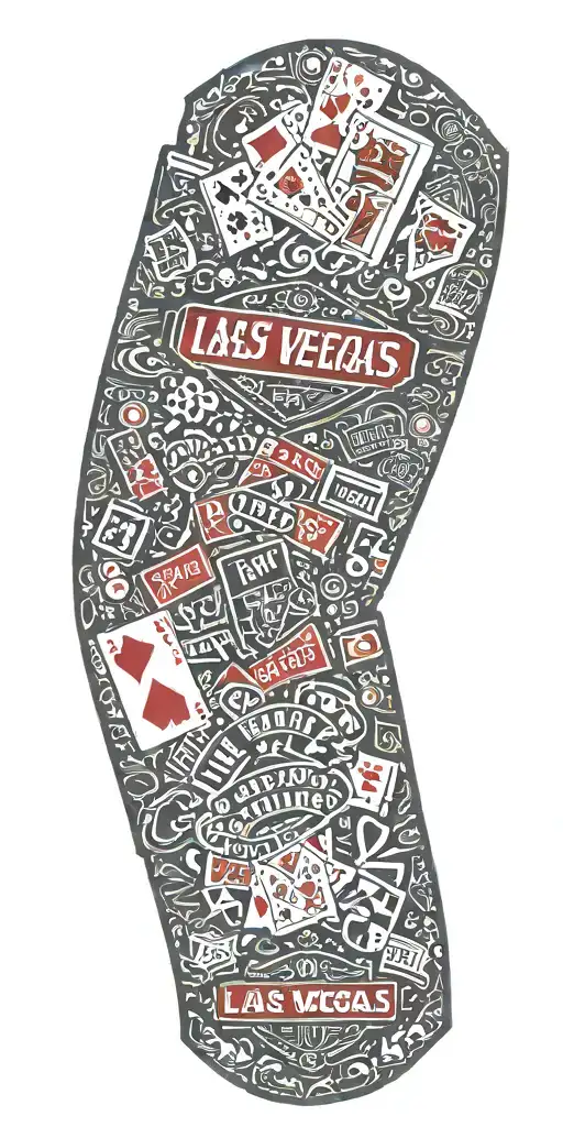 Cards Full House With Las Vegas Logo Incorporated