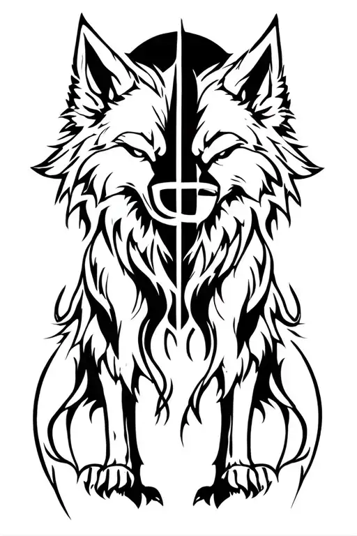 Odin And Fenrir Viking Norse Wolf