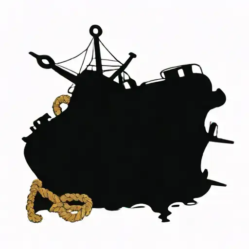 Anchor With Rope And Wheel
