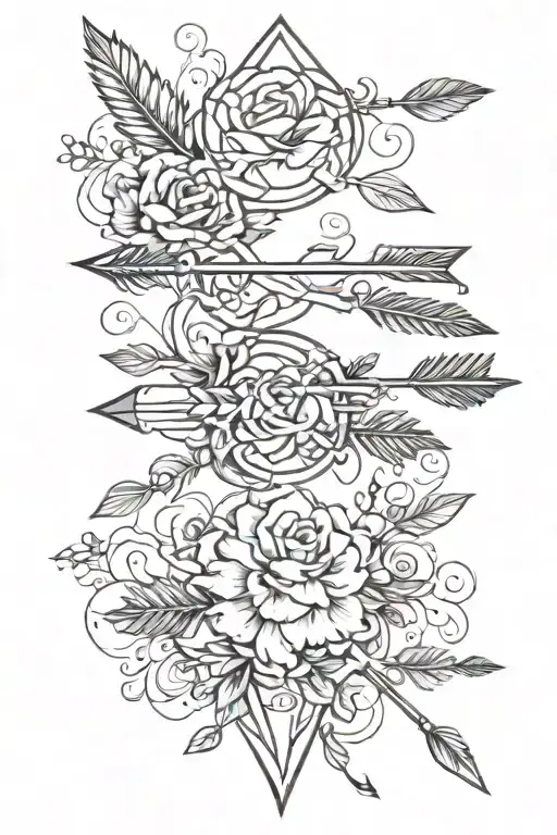 Arrow Trio Matching Tattoo Design