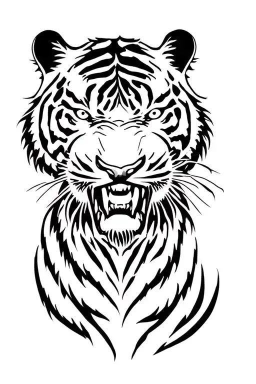 Scarred Eye Blind Tatto Face Of A Tiger Angry