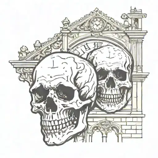 Skull And Clock Tower