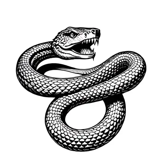 Realistic Snake Biting Its Tail Around The Bicep