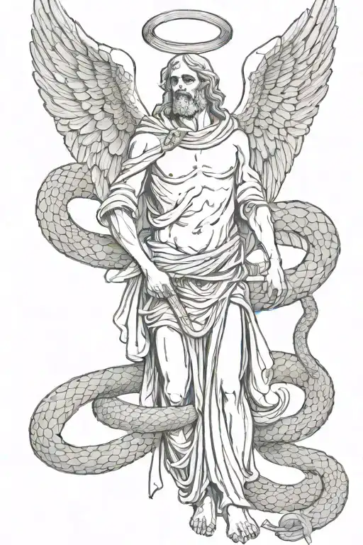 Angel Of Death With A Snake On His Neck