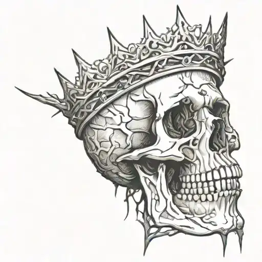 Skull With Crown Of Thorns