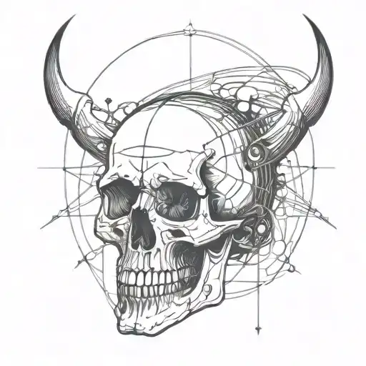 Astral Projection Black Lines Skull