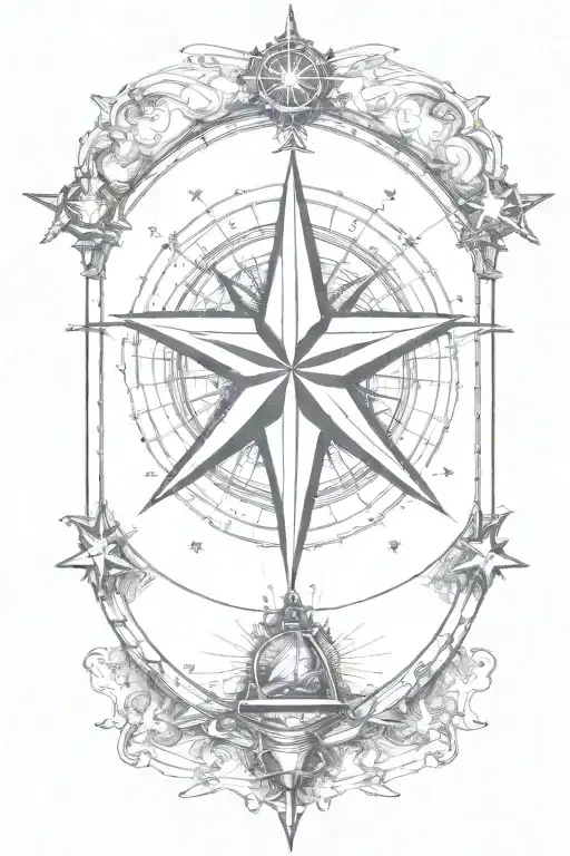 Nautical Star Map Outline
