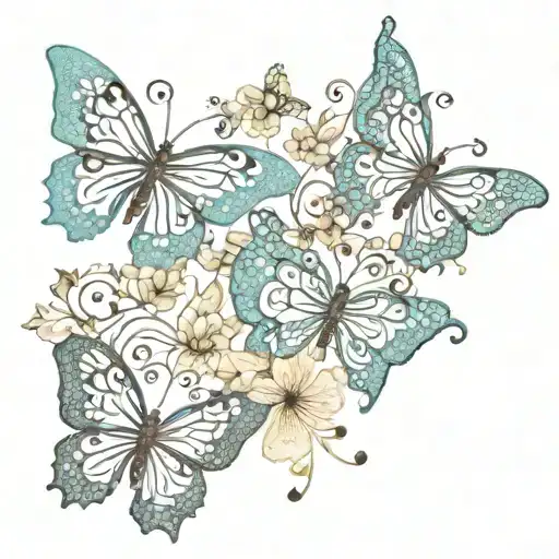 Henna Lace Butterfly Flowers