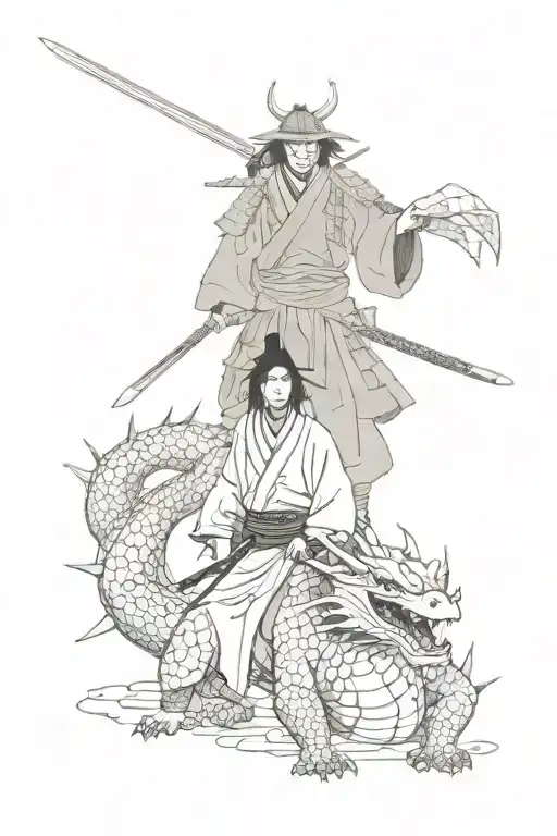 Samurai And Dragon