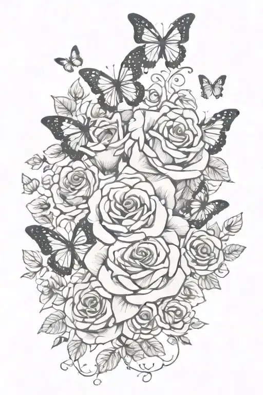 Roses And Butterflies Surrounding Quote