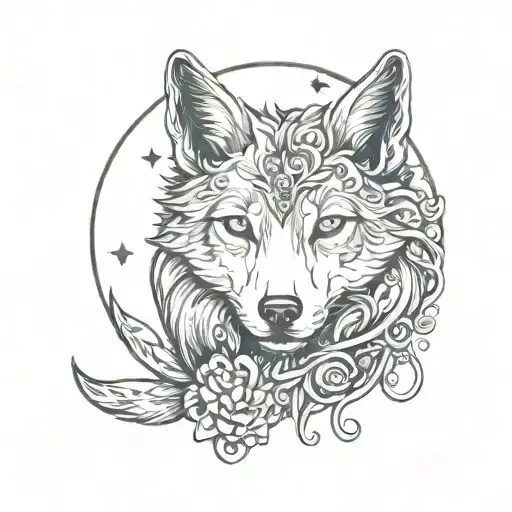 Luna Text And Wolf Themed Woman