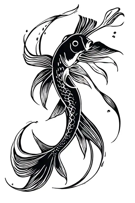 Khoi Fish Swimming Gracefully