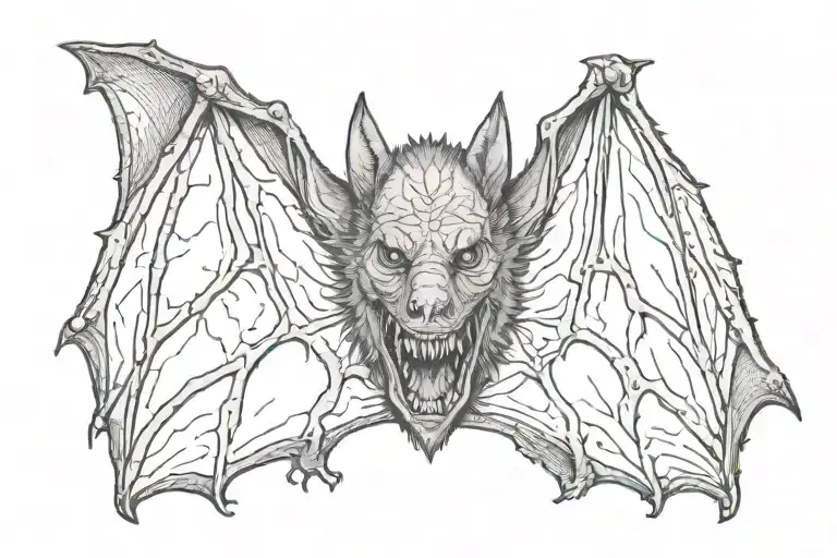 Vampire Bat With Blood