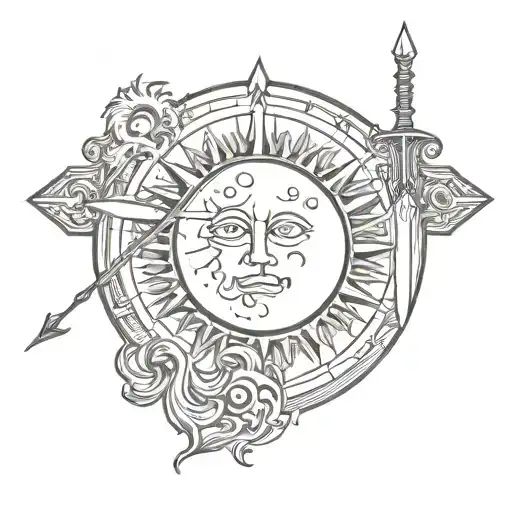 Moon And Sun An Arrow And A Sword