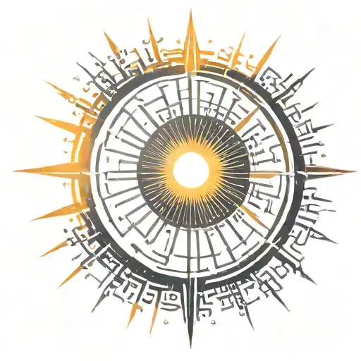 Black And Orange Sun Rays