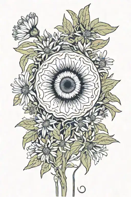 Eyeball At Center Of A Wildflower