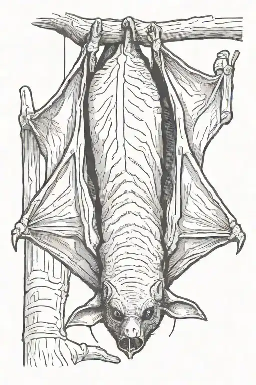 Vampire Bat Hanging Upside Down