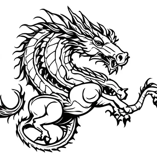 Big Dragon Eating A Horse