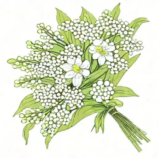 A Bouquet Of Lily Of The Valley Waterlily Marigold Chrysanthemum