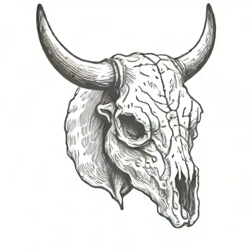 Bull Skull Looking Forward